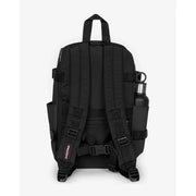 Sac à dos Eastpak pour homme en polyamide noir, 40 x 25 x 20 cm, avec bretelles renforcées et porte-bouteille (vue arrière).
