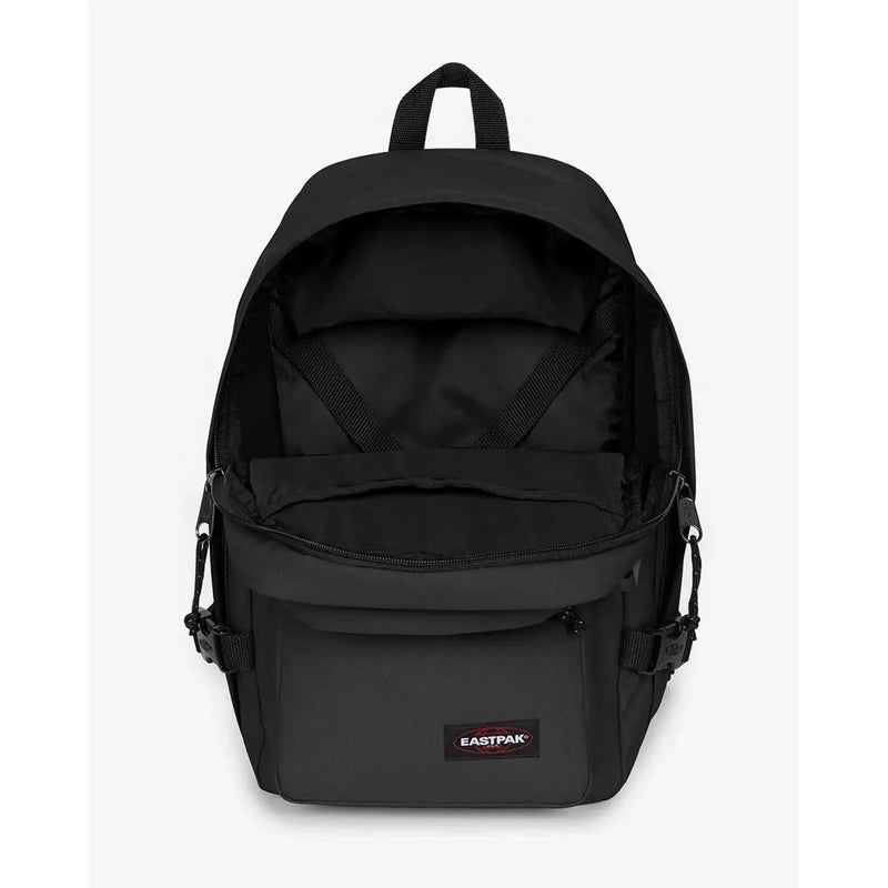 Sac à dos noir Eastpak pour homme, au design minimaliste et élégant, fabriqué en polyamide résistant, dimensions 40 x 25 x 20 cm.