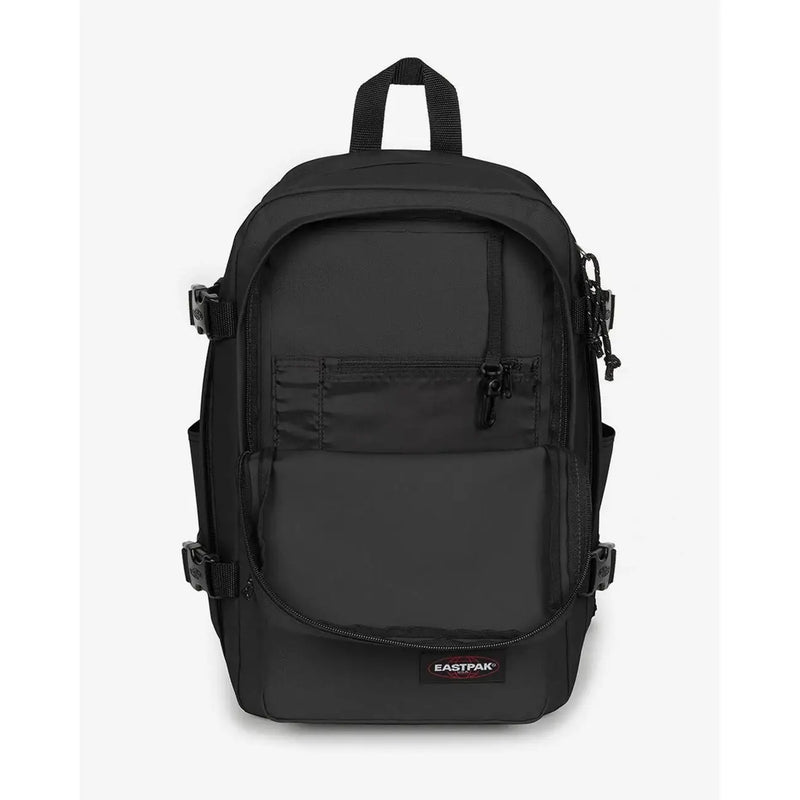 Sac à dos noir Eastpak pour homme, en polyamide résistant, au design minimaliste et élégant, dimensions 40 x 25 x 20 cm.