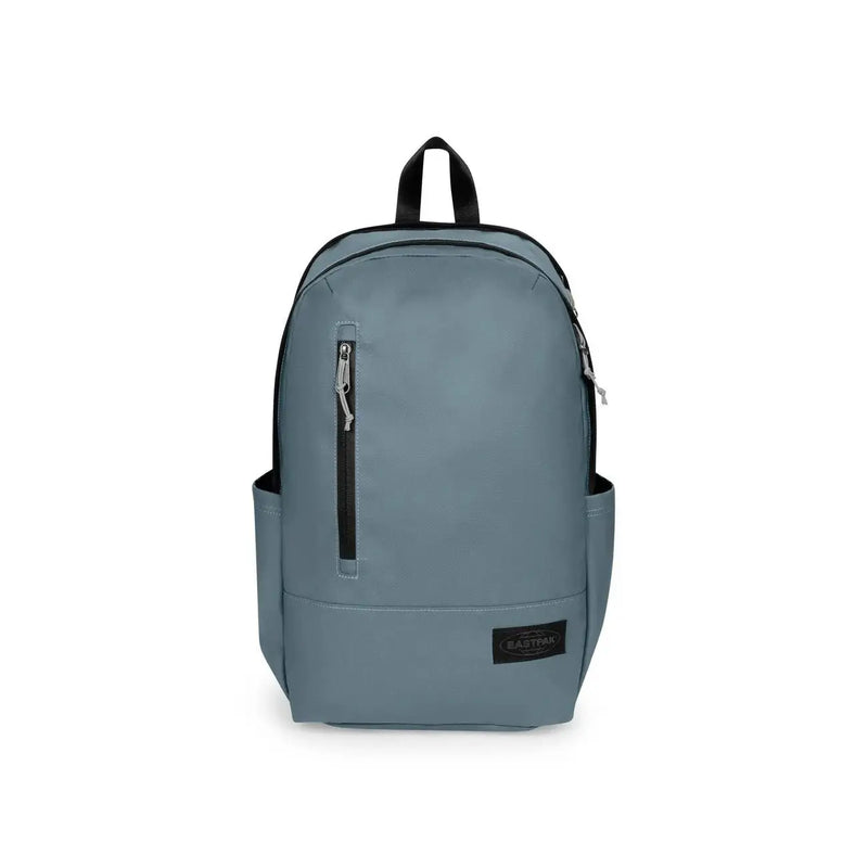 Sac à dos Eastpak pour homme, élégant, en polyester bleu ardoise, avec fermetures éclair et poches noires, dimensions : 45 x 28 x 22 cm.