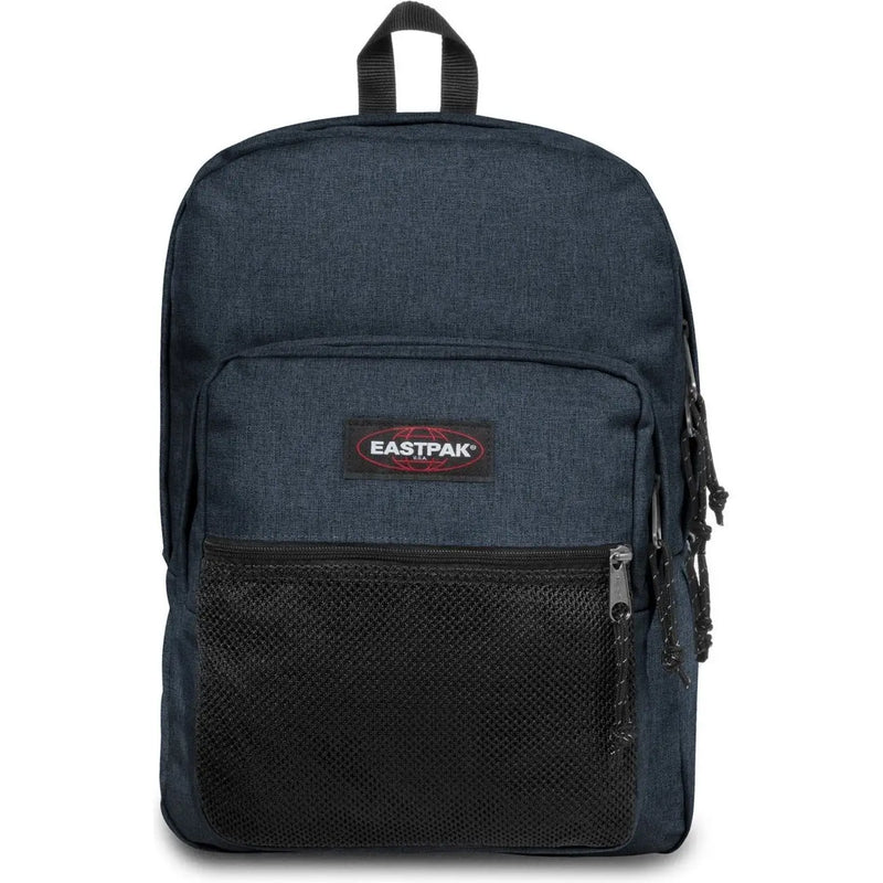 Sac à dos Eastpak bleu foncé pour homme, en polyester texturé, poche avant en filet noir et tirettes de fermeture éclair, 42 x 32 x 25,5 cm