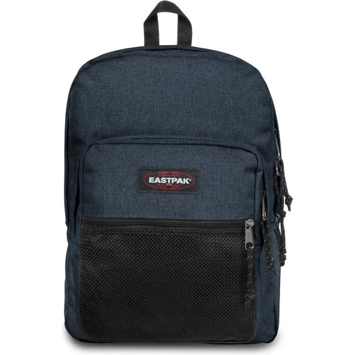 Sac à dos Eastpak bleu foncé pour homme, en polyester texturé, poche avant en filet noir et tirettes de fermeture éclair, 42 x 32 x 25,5 cm