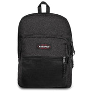 Sac à dos Eastpak pour homme, noir pailleté, avec poche avant en filet et tirettes de fermeture éclair, en polyester, 42 x 32 x 25,5 cm