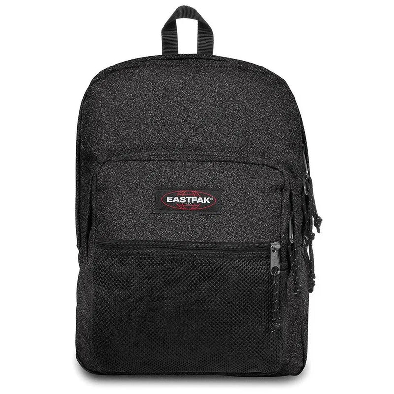 Sac à dos Eastpak pour homme, noir pailleté, avec poche avant en filet et tirettes de fermeture éclair, en polyester, 42 x 32 x 25,5 cm