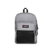 Sac à dos Eastpak pour homme, gris chiné, en polyester, avec empiècement en maille noire et tirettes de fermeture éclair noires, 42 x 32 x 25,5 cm