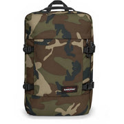 Sac à dos Eastpak pour homme en polyester violet avec motif camouflage, bretelles et fermetures éclair noires pour une utilisation polyvalente