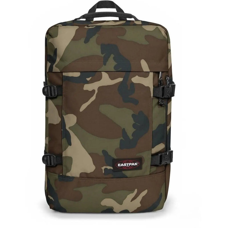 Sac à dos Eastpak pour homme en polyester violet avec motif camouflage, bretelles et fermetures éclair noires pour une utilisation polyvalente