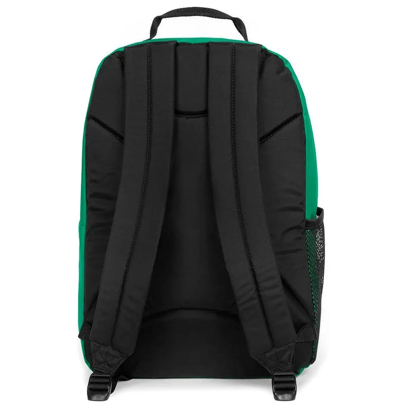 Sac à dos Eastpak pour homme, noir et vert, avec bretelles rembourrées, poche latérale en filet et poche zippée en polyamide, dimensions : 29 x 44 x 28 cm.