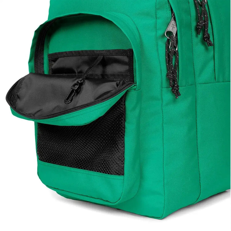 Sac à dos Eastpak pour homme, en polyamide vert, avec fermetures éclair noires et poche latérale en filet, 29 x 44 x 28 cm