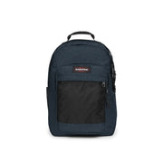 Sac à dos Eastpak bleu foncé pour homme, avec poche avant en filet noir et tissu polyamide légèrement texturé, 29 x 44 x 28 cm