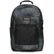 Sac à dos homme Eastpak camouflage gris foncé et noir en polyamide avec poche avant zippée en filet 29x44x28 cm