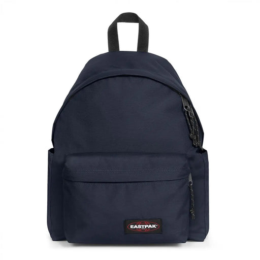 Eastpak men rucksack in navy blue polyamide with black zippers and matching top handle measuring 40x30x18 cm