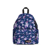Sac à dos Eastpak bleu marine pour homme, à motif floral rose et blanc, en polyamide, avec poche zippée, 40 x 30 x 18 cm