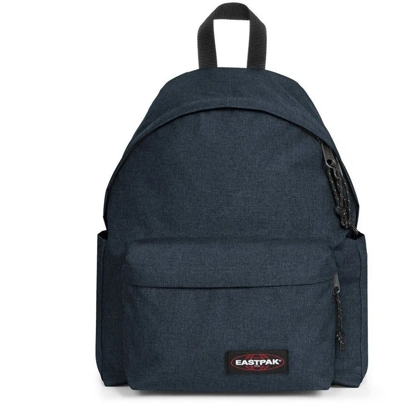 Sac à dos Eastpak pour homme, bleu foncé texturé, avec fermetures éclair noires. top poignée en polyamide vert, poche zippée, 40 x 30 x 18