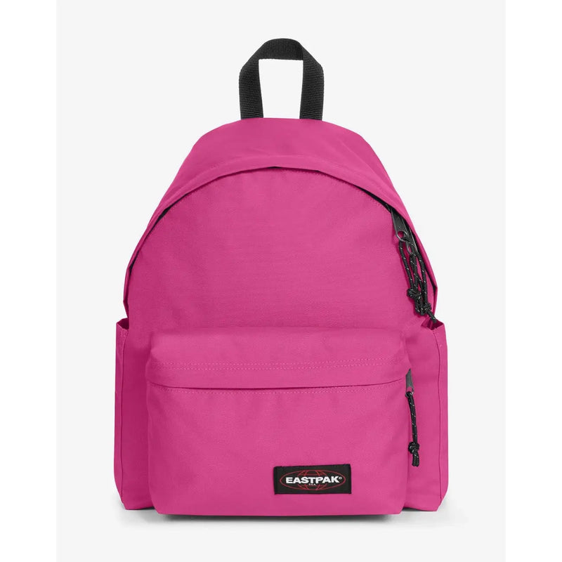 Un sac à dos Eastpak pour homme d'un fuchsia éclatant avec des fermetures éclair noires et top poignée en polyamide mesurant 40 x 30 x 18 cm