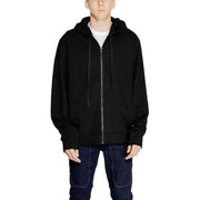 Black Emporio Armani men’s full-zip hooded sweatshirt worn by a person