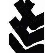 Collection of five pairs of black socks with solid and patterned textures for Emporio Armani Men