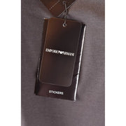 Étiquette noire Emporio Armani pour autocollants au dos d'un t-shirt gris en coton pour homme Emporio Armani