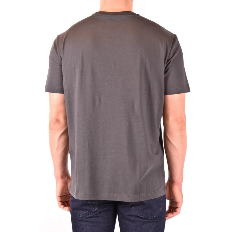 T-shirt Emporio Armani pour homme en coton gris, à manches courtes et col rond, confectionné dans un tissu en coton doux.