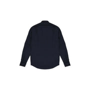 Fashion Brand men shirt a sleek dark navy blue long-sleeved button-up shirt with classic collar and finished cuffs