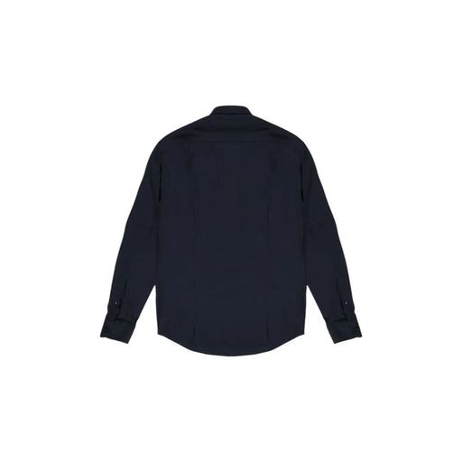 Fashion Brand men shirt a sleek dark navy blue long-sleeved button-up shirt with classic collar and finished cuffs