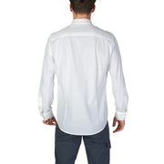 Fashion Brand men shirt white long-sleeved dress shirt with classic collar and neatly folded cuffs