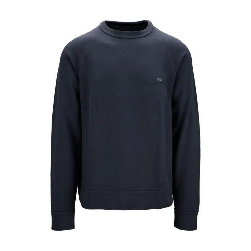 Sweat-shirt Fay pour homme, en maille de coton bleu marine foncé, col rond, avec un discret logo noir sur la poitrine gauche.