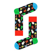 Festive Christmas-themed socks featured in a Christmas Cracker with Two Pairs of Socks