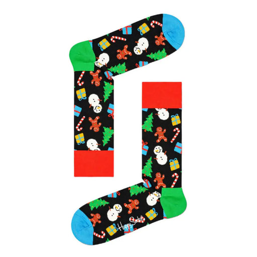Festive Christmas-themed socks featured in a Christmas Cracker with Two Pairs of Socks