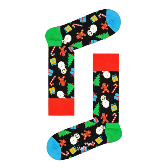 Festive Christmas-themed socks featured in a Christmas Cracker with Two Pairs of Socks