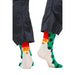 Festive Santa Claus socks featuring a Green Gnome and Polka Dot Design