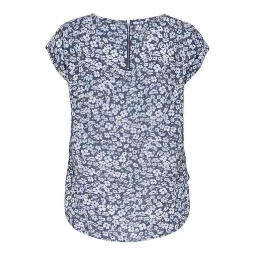 Floral print blouse with short sleeves and back zipper by Only Women Blouse