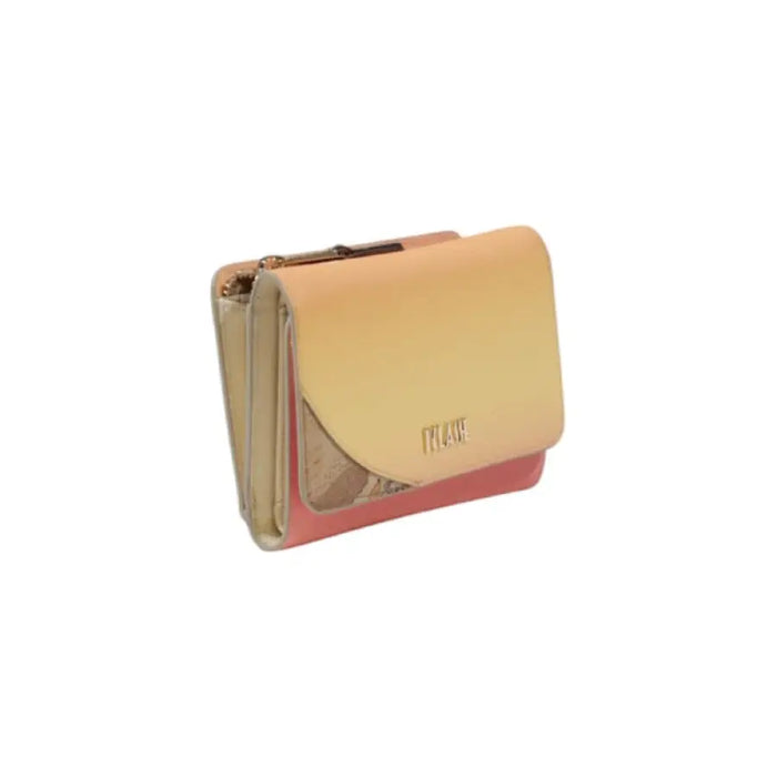 Folded tri-color wallet in peach and pink from the Peach and Pink Wallet collection