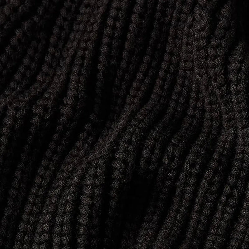 Bonnet G-Star pour homme, en maille côtelée noire avec motif à mailles entrelacées, vue de face