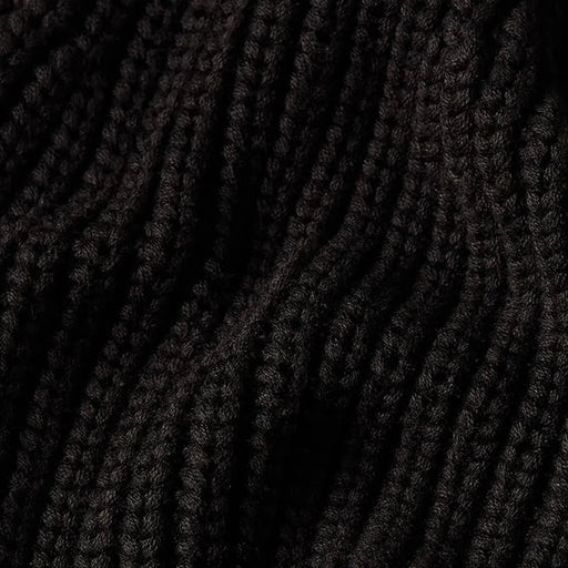 Bonnet G-Star pour homme, en maille côtelée noire avec motif à mailles entrelacées, vue de face