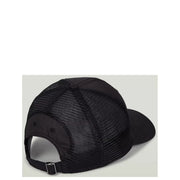 Casquette G-Star pour homme en maille noire avec visière noire unie et sangle réglable, accessoire en polyester imprimé