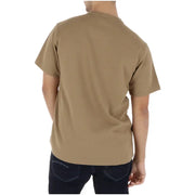 Coton côtelé beige t-shirt avec un col rond classique et des manches courtes de la collection en coton biologique G-Star pour homme