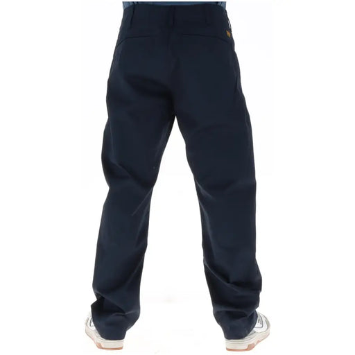 Pantalon de travail G-Star bleu marine foncé pour homme, en coton, coupe droite classique et détails de surpiqûres discrets.
