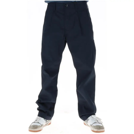Pantalon cargo G-Star pour homme, en coton bleu marine foncé, à plis, fermeture boutonnée et poches latérales, idéal pour le printemps et l'été.