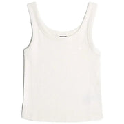 Débardeur minimaliste en coton côtelé blanc top avec un décolleté arrondi et de fines bretelles par G star femme