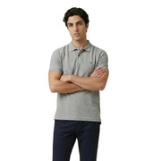 Polo homme Gant en coton stretch texturé gris, manches courtes, petit logo brodé sur la poitrine gauche