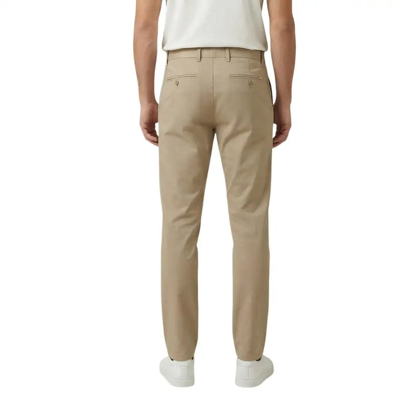 Pantalon chino kaki pour homme Gant, coupe ajustée et détails de coutures discrets, en coton.