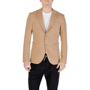 Gianni Lupo beige classic fit spring summer blazer for men with two front buttons and flap pockets