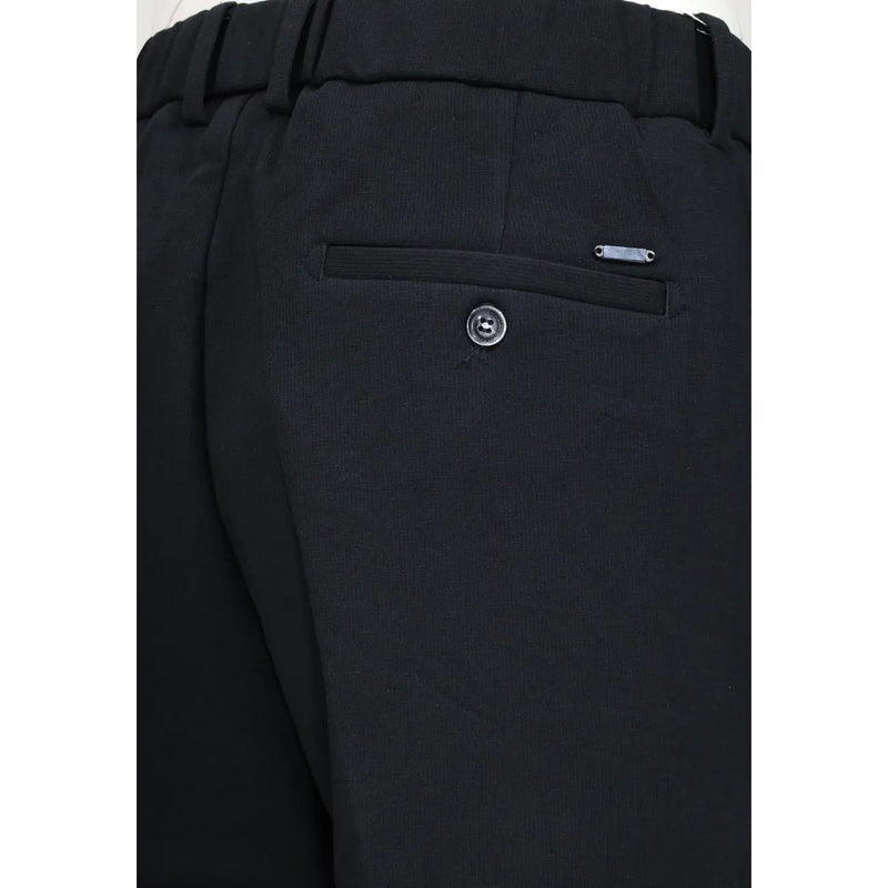 Tailleur noir Gianni Lupo Pantalon décontracté pour homme en polyester, au design structuré et élégant et à la texture subtile