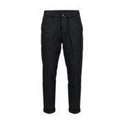 Noir Gianni Lupo Pantalon décontracté pour homme en polyester, coupe moderne et élégante, avec de discrets plis à la taille