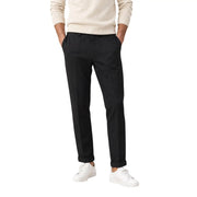Pantalon noir slim fit à revers pour homme, en polyester. Gianni Lupo vêtements décontractés