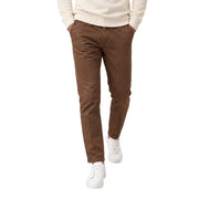 Gianni lupo Pantalon chino slim en coton marron pour homme, alliant style classique et confort.