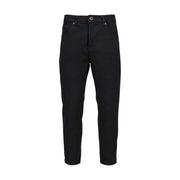 Coton noir gianni lupo Pantalon pour homme en jean noir à jambes droites avec fermeture à boutons argentés