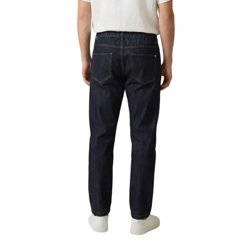 Jean en denim indigo foncé avec taille élastique coupe décontractée gianni lupo Jean homme bleu en coton stretch coupe slim