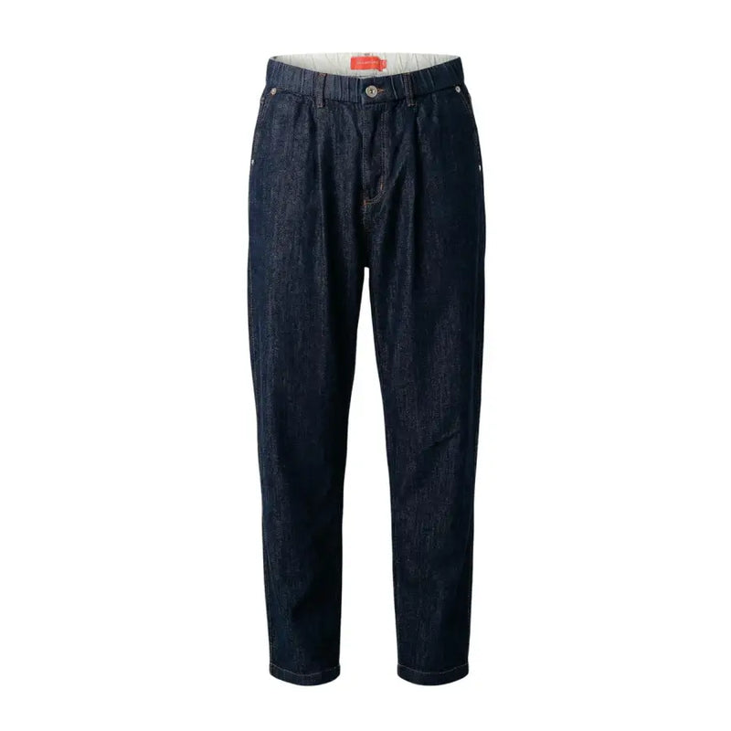 Gianni lupo Jean homme bleu en coton stretch coupe slim, pantalon en denim indigo foncé avec taille élastiquée